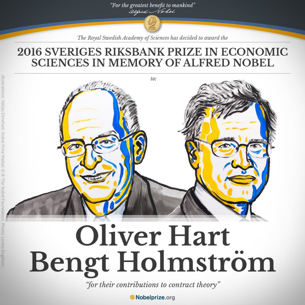 Oliver Hart y Bengt Holmström, Premio Nobel de Economía en 2016