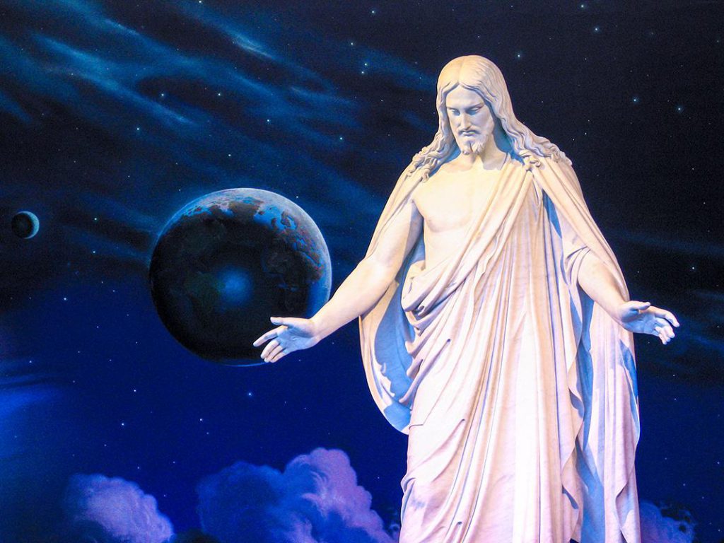 Una veintena de devotos mormones han participado en el estudio sobre cómo afecta la experiencia religiosa en el cerebro. En la imagen, estatua de Jesucristo en el Templo de Salt Lake City (Utah), centro neurálgico de la comunidad mormona en EE UU. / Wikipedia