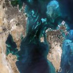 Colores del Golfo de Persia, fotografía tomada por el satélite Sentinel 2A, el 18 de septiembre de 2015