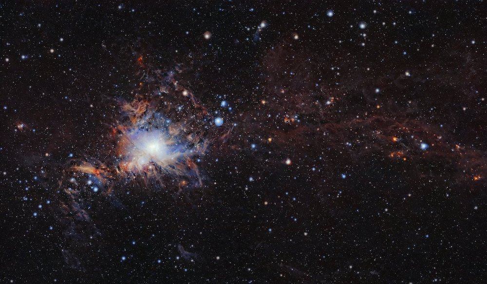 la nube molecular de Orión A, la fábrica de estrellas masivas conocida más cercana- ESO/VISION survey