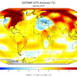 Enero de 2017, el tercer enero más caluroso en 137 años