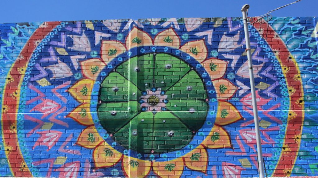 El peyote huichol, mural callejero