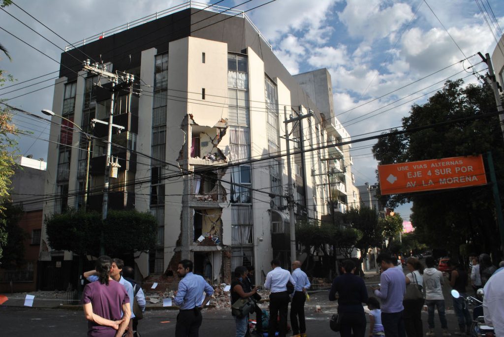 Edificio dañado en el sismo del 19 de septiembre de 2017, en la Ciudad de México