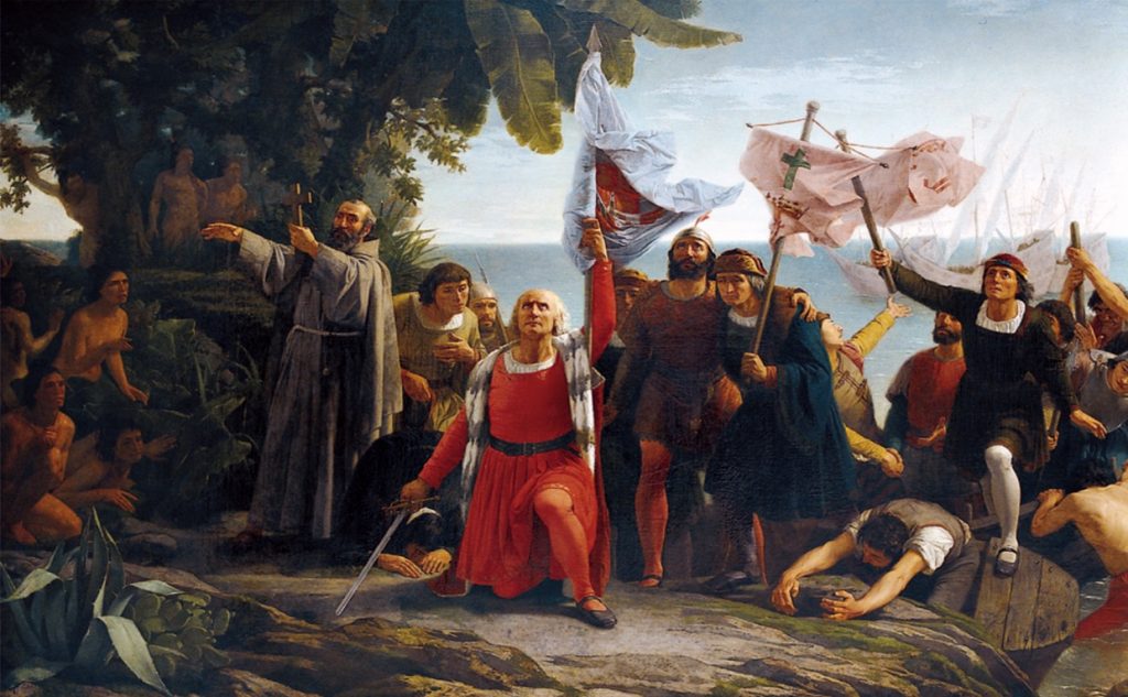Primer desembarco de Cristóbal Colón- Dióscoro Puebla