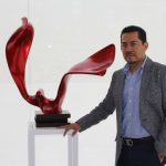 Trabajo escultórico de Mauricio Soria en los espacios del Palacio Legislativo de Veracruz
