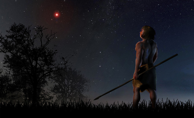 En un momento en el que los humanos modernos comenzaban a salir de África y los neandertales habitaban en nuestro planeta, la estrella de Scholz se acercó a menos de un año luz. / José A. Peñas/SINC