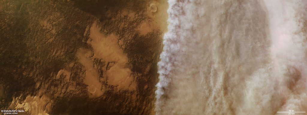 Tormenta de polvo en Marte- ESA/DLR/FU Berlin