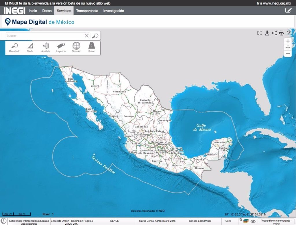 Mapa digital de Mexico- INEGI