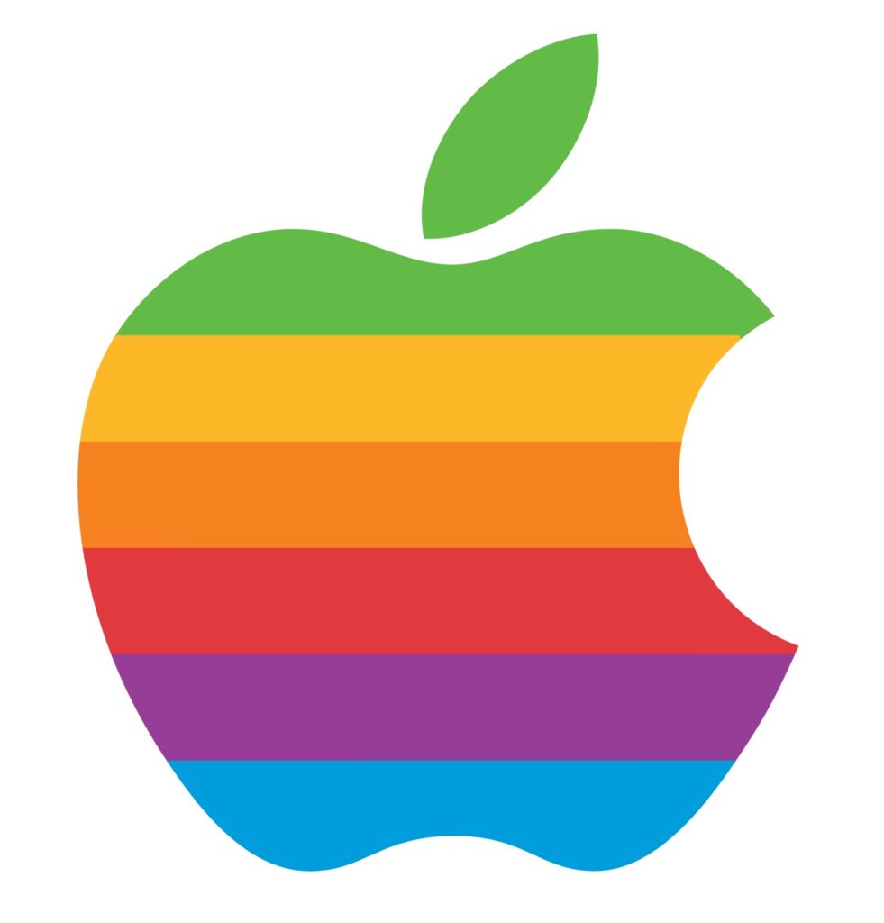 Apple, el logotipo de la manzana del arcoiris