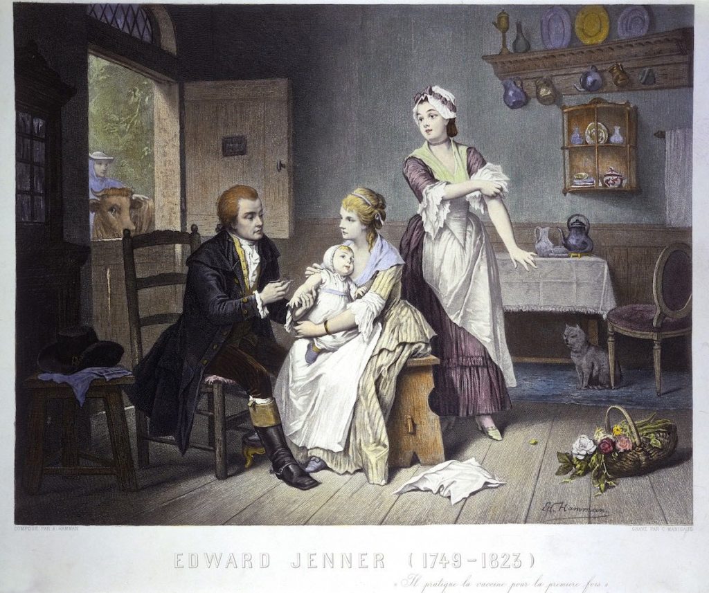 Edgar Jenner vacunando a su hija