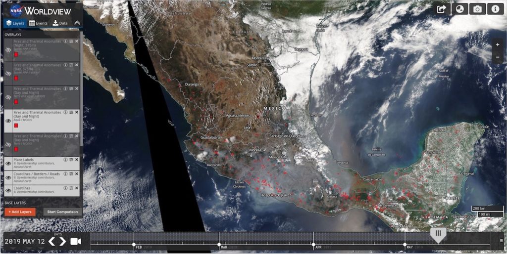 Los 144 incendios forestales en México, vistos desde el espacio