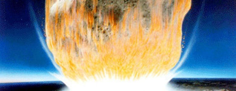 Representación artística del impacto del asteroide que formó el cráter de Chicxulub y provocó la extinción de los dinosaurios- NASA, Don Davis