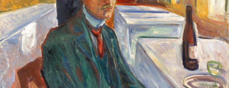 Autorretrato con una botella de vino- Edvard Munch, 1906, Museo Munch, Oslo