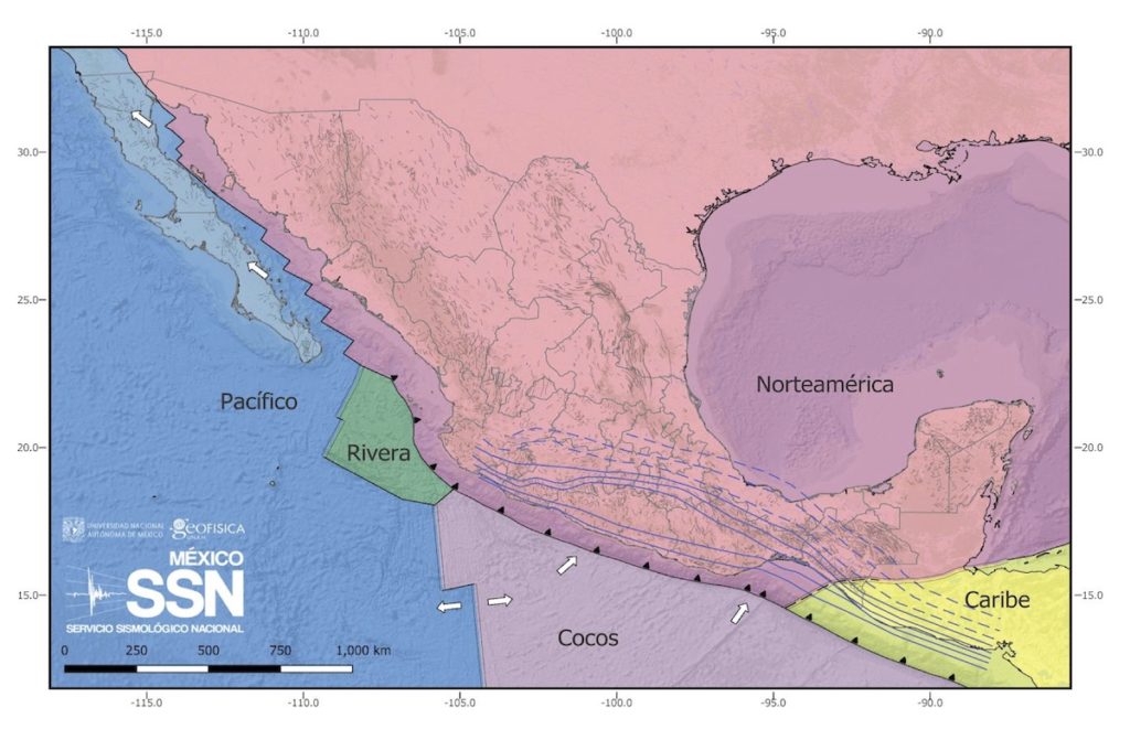 Placas tectónicas que interactúan en territorio mexicano
