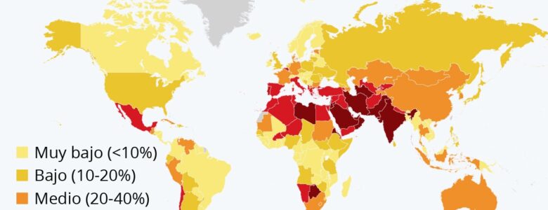 México y Chile, los países más expuestos en Latinoamérica al estrés hídrico Países en riesgo de quedarse cin agua/ Statista